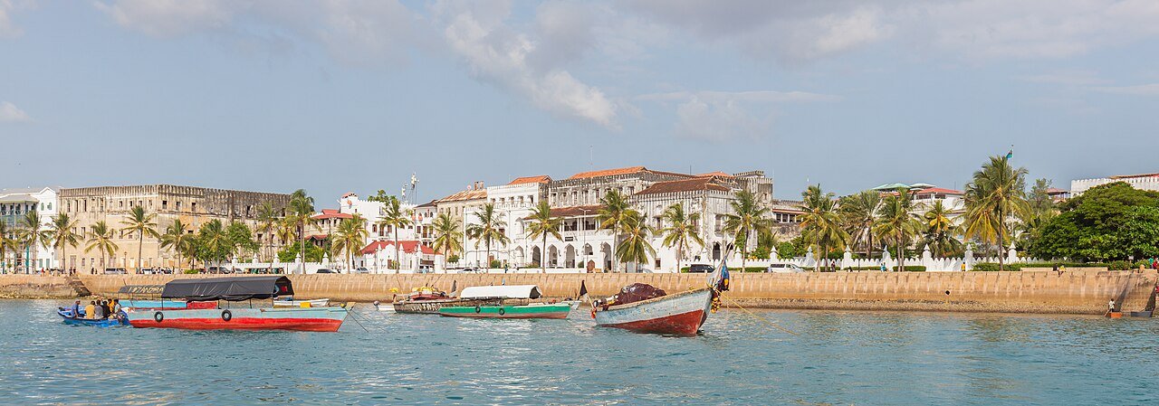 Stone Town waterfront and harbour, photographed from the water